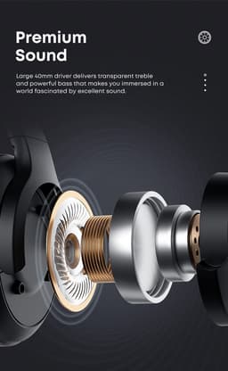 Draadloze Bluetooth Koptelefoon-Actieve Ruisonderdrukking ANC - Over-Ear — thumbnail 5