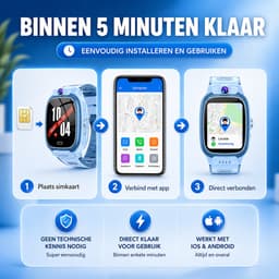 Kinder Smartwatch met GPS & Telefoonfunctie – Veiligheidshorloge voor Kinderen met Camera, SOS-Knop & Locatietracking – Ouderlijk Toezicht – blauw — thumbnail 2