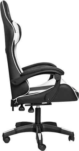 RACINGX - Game stoel Met Voetsteun- Ergonomisch - Bureaustoel - Verstelbaar - Racing - Gaming Chair - Zwart/Wit — thumbnail 4