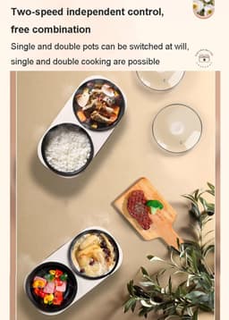 Double Boiler Rice Cooker, Multi-Function Small Electric Hob, Electric Steam and Cooking Pot for Household Use,A — thumbnail 5
