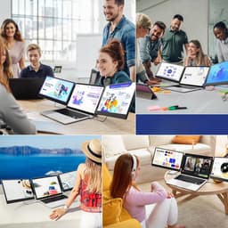 AHD® Professionele Portable Monitor - USB-C - 14 Inch - Double Draagbare Monitor - Portable Monitor Voor Laptop - Zwart - 36cm x 22cm x 4cm — thumbnail 3