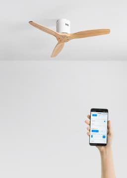 CREATE - Plafondventilator silent 100% hout 40W (Ø112cm) - Geen licht - WIFI + Afstandsbediening - 6 snelheden - Programmeerbaar - WIND CALM NATURAL WOOD — thumbnail 3