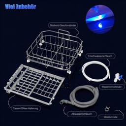 Tafelvaatwasser - Compacte vaatwasser - Snel servies reinigen - Flexibel met wateraansluiting - 6-8 borden - Wit — thumbnail 3