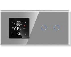 Slimme Thermostaat - Temperatuur Controller - Vloerverwarming Regelen - App Bediening - 2gang - Grijs