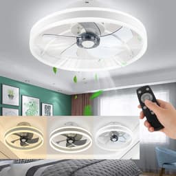 ITRONIQ Plafondventilator Met Verlichting - Dimbare LED Plafondlamp Met Ventilator - Afstandsbediening - 6 Snelheden - Wit — thumbnail 4