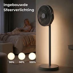 Evolar Smart Ventilator Staand - 36W - Incl. Accu - Statiefventilator - Ambient Light - WiFi - App & Afstandsbediening - EVO-SF36GW — thumbnail 4