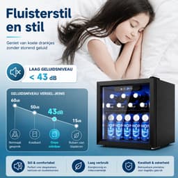 Celestul Drankenkoelkast 36L - Mini Koelkast voor 55 Blikjes - Vrijstaand - Ultralage Koeling - Voor Bier, Frisdrank & Sap - Zwart — thumbnail 3
