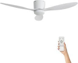 Fantiluxe - Nils - Plafondventilator met verlichting - Wit - Ø132cm - Afstandsbediening - Met lamp - Plafond ventilator - Slaapkamer — thumbnail 1