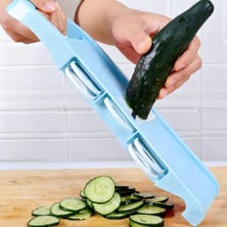 Groente Hakker - Keuken Gereedschap - Moeiteloos Snijden - Afneembare Onderdelen - 32x11x13 cm - Blauw — thumbnail 2
