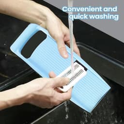Groente Hakker - Keuken Gereedschap - Moeiteloos Snijden - Afneembare Onderdelen - 32x11x13 cm - Blauw — thumbnail 3