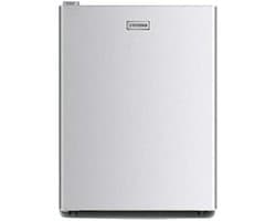 Minikoelkast Dubbel Deurs - Kleine Koelkast Vriesvak - Dranken Koelen - Stille Werking - 74 cm Hoog - Geborsteld Zilver