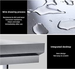 Werkbank RVS - Buitenkeuken Tafel - Voedselbereiding Buiten - Drielaags Opslagontwerp - 31x19x31 inch - Zilver — thumbnail 5