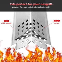 Roestvrijstalen hitteschilden - branderafdekkingen - vlamverdelers en hitteplaten – Vervangingsonderdelen geschikt voor Nexgrill 720-0830H; Hitteschild geschikt voor Home Depot Nexgrill 4-brander 720-0830H, 14,6 inch — thumbnail 3