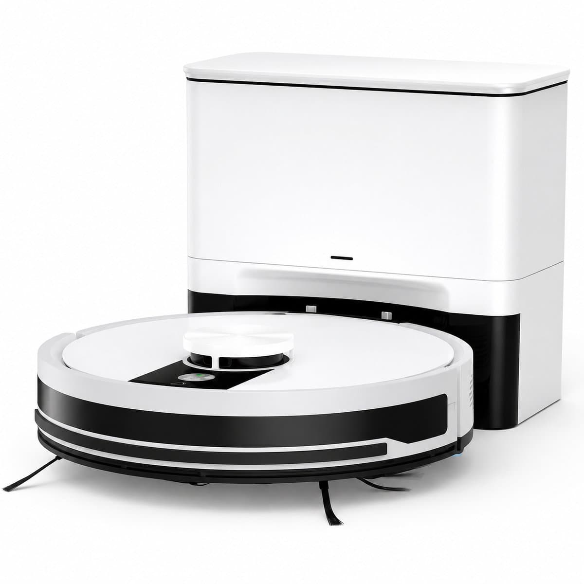 Jensaro Robotstofzuiger Met Dweilfunctie - LIDAR Laser Navigatie - 3000Pa Robotstofzuiger - Automatische Leegfunctie - Wit — afbeelding 1
