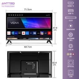 ANTTEQ V32-AH3.Q1D-BT - Smart TV 32 Inch (81 cm) - VIDAA OS - Voice Control & Bluetooth - Netflix, YouTube, Disney+ - Triple Tuner - Model 2026 — thumbnail 5