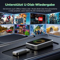 Draadloze CarPlay AI-Box Adapter voor Auto Streaming Netflix YouTube TikTok op Autoscherm Compatibel met OEM Bedrade CarPlay Auto’s en Touchscreen (2016–2020) — thumbnail 4