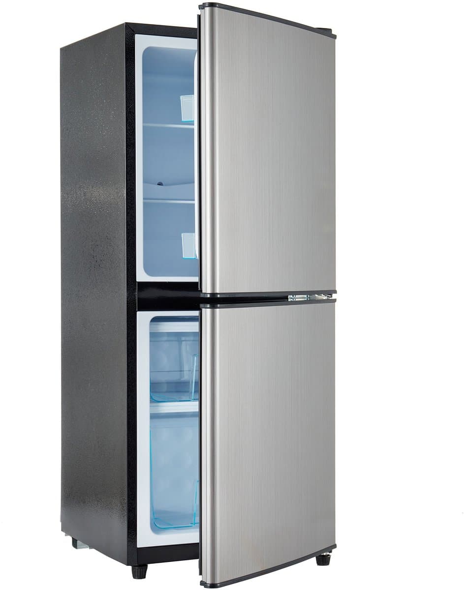 Kast met vriesvak 106L – 60L koelruimte – 46L vriesruimte – 45dB geluidsniveau – 166 kWh/jaar – Grijs zilver – 42,5x44,5x102,0cm — afbeelding 1