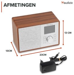 Internet radio - Audizio Cosa - FM en DAB radio - Kleine radio met Bluetooth - Wekkerfunctie - Houtlook — thumbnail 5