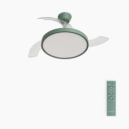 CREATE - Plafondventilator 40W stil met intrekbare bladen met licht - Ø91cm - Sage - Afstandsbediening - WIND CLEAR STUDIO — thumbnail 1