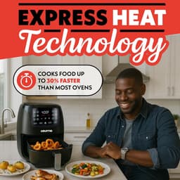 Digitale Airfryer - Hete Lucht Oven - Gezond Frituren - Programmeerbare Functies - 4 Liter Capaciteit - Zwart — thumbnail 4