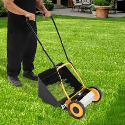 Handmatige Grasmaaier - Duwmaaier Grasveger - Gazon Onderhouden - 5 Stalen Maaidekken - 30 cm Maaibreedte - Zwart Groen — thumbnail 3