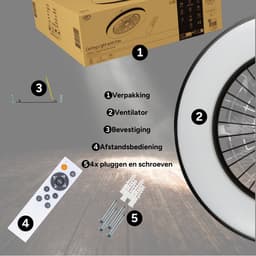 LED's Light - Plafondventilator met verlichting - Ø 48 cm - Zomer- en winterstand - Dimbaar - Met afstandsbediening — thumbnail 4