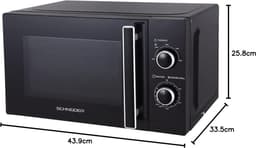 SCHNEIDER SCMW20SMB, Solo-magnetron, 20 liter, ontdooifunctie, 5 vermogensniveaus, vermogen (700 W), mechanische bediening, draaiplateau (25,5 cm), zwart — thumbnail 3