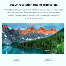 Xiaomi - Mi Smart Compact - Beamer - Projector Beamer - Mini Meamer - HDR 10 - FHD 1080p - DLP Automatische focus - met WiFi 5.0 - 500 ANSI Lumens - Android 11.0 - Wit — thumbnail 5