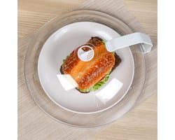 WENWELL Magnetron Splatter Cover voor Voedsel 12 inch, Grote Clear Magnetron Splash Guard Fornuis deksel met handvat, Schotel schaal Plaat Serveerhoes Thuis Keuken Essentieel, BPA-vrij, Saft Plastic