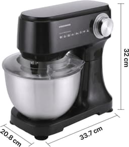 Heinner Keukenmachine 600W – 3,5L RVS Mengkom – 12 Snelheden – Pulse-functie – Planetaire Mixer – Zwart – Inclusief Klopper, Kneedhaak — thumbnail 3