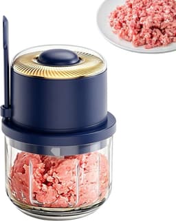 Mini hakmolen - Keukenmachine - Maaltijd prep - Draadloos gemak - 350 ml capaciteit - Blauw — thumbnail 1