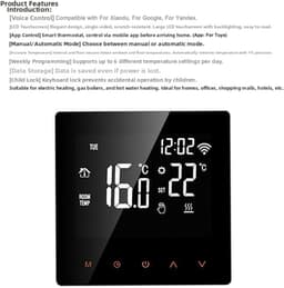Slimme Thermostaat - WLAN Verwarmingsregelaar - Comfort Verhoging - Nauwkeurige Temperatuurregeling - 86x86 mm - Wit-Oranje — thumbnail 3