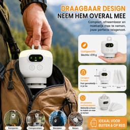 MUPOO Draadloze Plafondventilator camper met LED lamp & Afstandsbediening - 8000mAh Oplaadbaar - 4 Snelheden -Timer -Stille Motor & Afneembare Bladen - Ø27cm - Voor Camping, Tent, Caravan, Slaapkamer, Tuin, RV & Overkapping — thumbnail 5