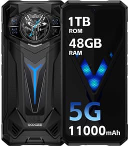 DOOGEE S200 Ultra Robuuste Smartphone 5G - 48GB RAM + 1TB ROM - 11000 mAh 66W - 6,72 inch FHD+ 120 Hz - 1,32 inch display achteraan - 100 MP + 32 MP + Nachtzicht - IP68/IP69K Outdoor Telefoon - NFC GPS - Zwart — thumbnail 1