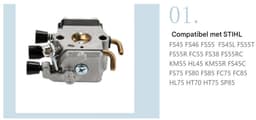 GELLDG Carburateurkit voor Grasmaaier - Motoronderdelen voor Grasmaaier - Geschikt voor STIHL FS55 FS38 - Complete Set met Accessoires - Metalen Constructie — thumbnail 4
