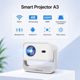 123Beamer - A3 - Prjoector - 10.000 Lumen - Full hd 4K - Android 13 — thumbnail 2