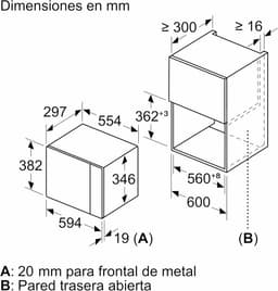 Inbouw Magnetron Zonder Rand 38 cm met Grill en 20 Liter Inhoud — thumbnail 4