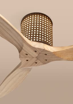 CREATE - Plafondventilator stil 40W (Ø132cm) - Sfeerlicht LED - Afstandsbediening - 6 snelheden - Programmeerbaar - WIND CALM CUSTOM RATTAN — thumbnail 5