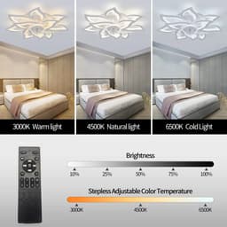 Lily & Lilac Plafondventilator - Lamp & ventilator - Dimbaar - Slimme plafondventilator met verlichting - Bloem design - 6 standen — thumbnail 4