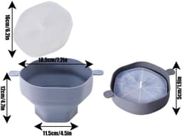 Dailygoods- Popcornkom Siliconen - BPA-vrij - Magnetronoven Geschikt - Handvat - Eenvoudig Op te Bergen - Vaatwasserbestendig - Popcornschaal — thumbnail 2