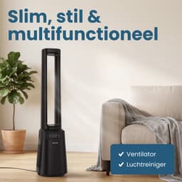 Auronic Torenventilator - Bladeless Model 2 in 1 - Luchtreiniger met HEPA-filter - Ventilator - 10 Standen - Afstandsbediening - 105 cm - Zwart — thumbnail 2
