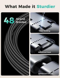 3-in-2 USB C-kabel geschikt voor Apple Watch, oplaadkabel, multi-oplaadkabel, iPhone en Apple Watch, oplaadstation, geschikt voor iWatch Ultra/SE/11/10/9/8/7/6/5/4/3/2/1, iPhone 17-11/Galaxy S23 — thumbnail 5