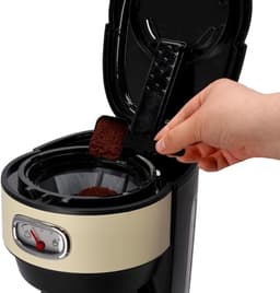 SNJY® Koffiezetapparaat Filterkoffie - Espressomachine - Volautomatische Koffiemachines - 1,25L – 10 Koppen – 1000W – Zwart/Beige — thumbnail 2