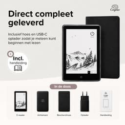 Cognio E-Reader – 6 inch – 32GB + Cloud Opslag – Ereader Met Luxe Hoes – Storytel-Ondersteuning – Schermverlichting en Nachtmodus – E Reader Voor Ebook & Luisterboeken – Met Oplader — thumbnail 4