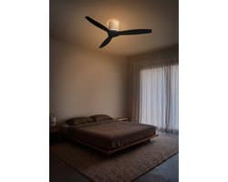 CREATE - Plafondventilator stil 40W (Ø132cm) - Sfeerlicht LED - Afstandsbediening - 6 snelheden - Programmeerbaar - WIND CALM CUSTOM RATTAN