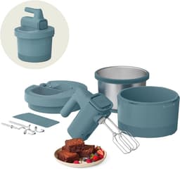 Keukenmixer Blender - Elektrisch Keukenhulpje - Bakken en Mixen - 2-in-1 Functionaliteit - 3.5 Liter Kom - Blauwgroen — thumbnail 1
