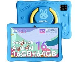 OSCAL KIDO2 - Tablet - Kindertablet - 16GB RAM - 64GB ROM - 10.1 inch - 6600mAh - Android 16 - Ouderlijk Toezicht App - Oogzorgmodus - Inclusief Beschermhoes - Blauw