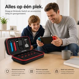 BOTC Case Geschikt voor Nintendo Switch - Beschermhoes - Opbergtas - Portal case - opbergcase - Draagbare Opbergtas Koffer - Zwart — thumbnail 4