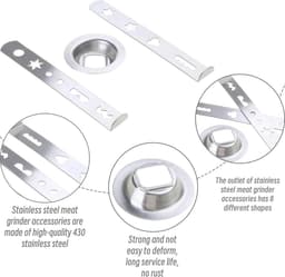 Dailygoody - VCSJW 2-delige Spuitmond Set voor Keukenmachine - RVS Pastry Accessoires met 8 Mallen — thumbnail 2