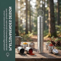 5-in-1 kruidenstrooier voor camping, mini kruidenpotjes, draagbare kruiden set voor buiten, BBQ, picknick en koken in de keuken. — thumbnail 2